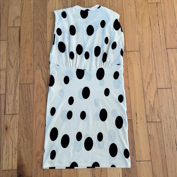 Zara | Polka Dot Midi Length Dress | cream/black | size M - Picture 6 of 8